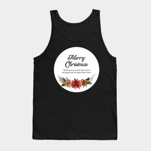 Merry Christmas Round Sticker 27 Tank Top